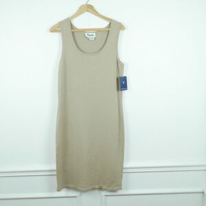 Toula 6 Dress Tan Knit Sheath Career Minimal Classic Wool Blend Quiet Luxury